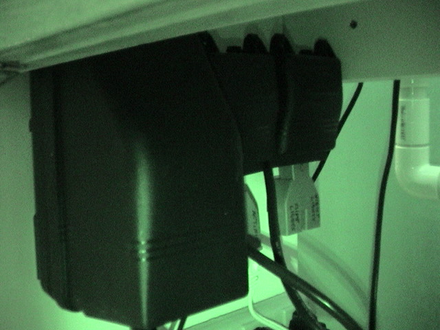 Night Vision shot of mounted timer boxes